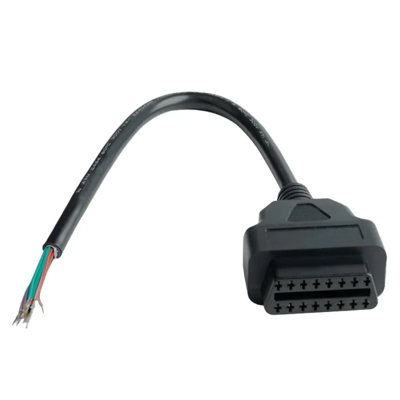 Obd2 تمديد كابل 16 دبوس موصل سالب كابل مع سلك مفتوح ينتهي التشخيص تحويل اختبار كابل الماسحات الضوئية السيارات العالمي #4