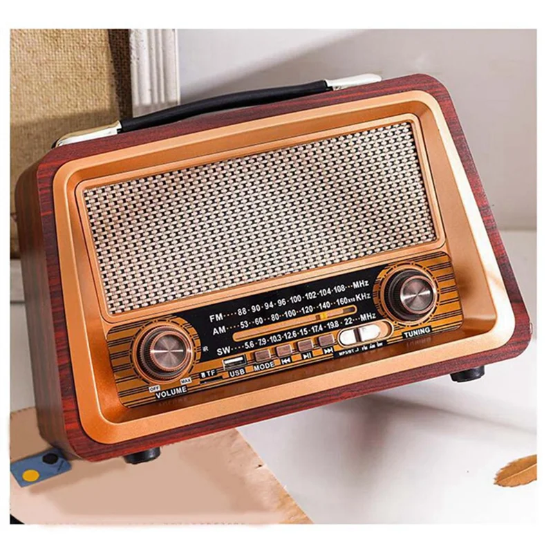 Retro portátil rádio sem fio bluetooth alto-falante estéreo am/fm receptor de rádio player usb tf aux mp3 estilo clássico