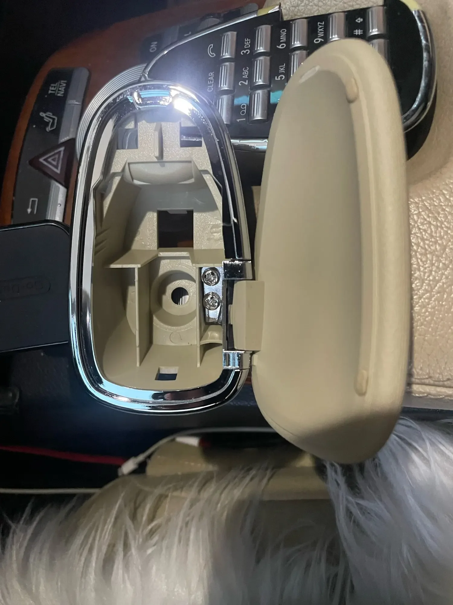 Für Mercedes Benz W221 Auto-Handyhalterung Armlehnenbox Handy-Fixierabdeckung Ersatz S-Klasse S300 S320 S350 S400 S500 S600 AMG