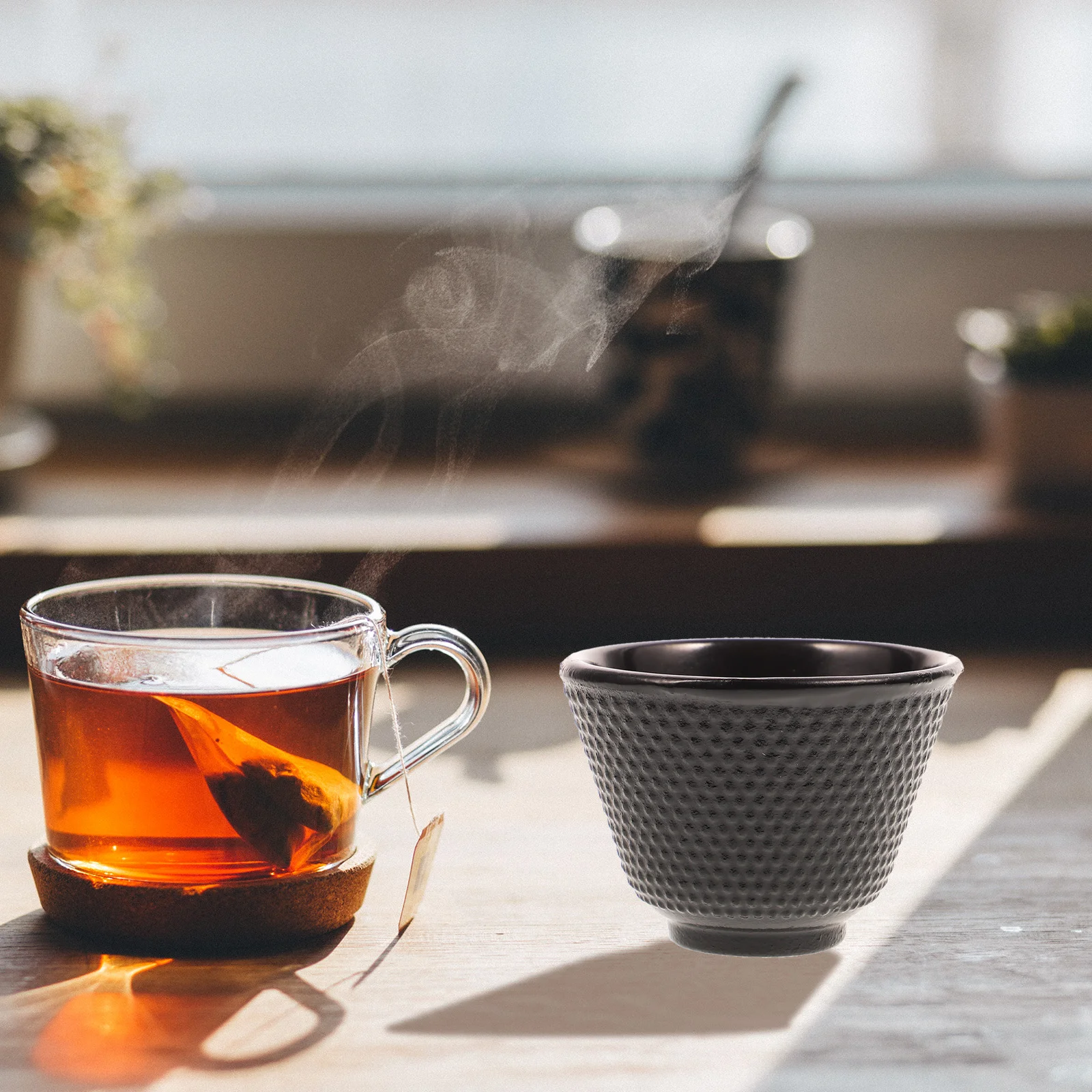 

2 Pcs Cast Iron Teacup Coffee Sake Glass Decorative Kung Fu Teaware Mini Kettle