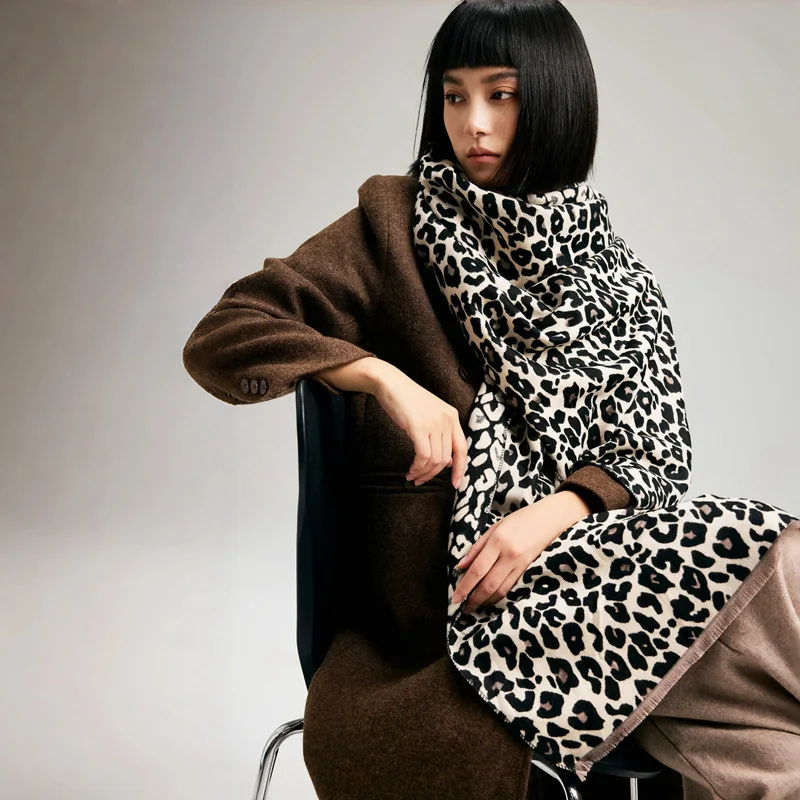 

Новый роскошный шарф большого размера, шаль, теплый кашемир из пашмины, мягкие женские удобные зимние шарфы с ощущением рук, леопардовые 185X65 см