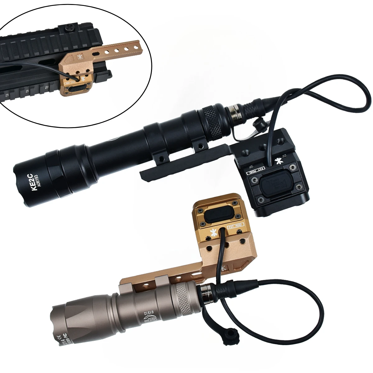 Support de fixation décalé pour lampe torche Unity Switch, compatible avec les interrupteurs à pression Surefire M600 M300 SF Plug Light