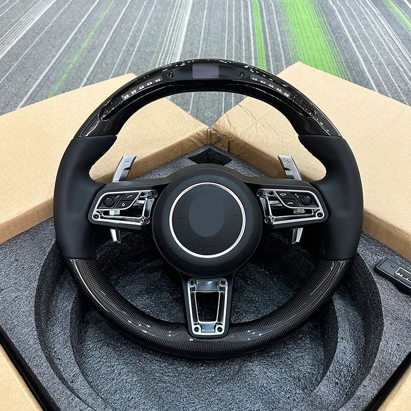 SJC Car Custom Leather Steering Wheel For Porsche Panamera Macan Cayenne Cayman 911 718 987 970 958 997 High Quality