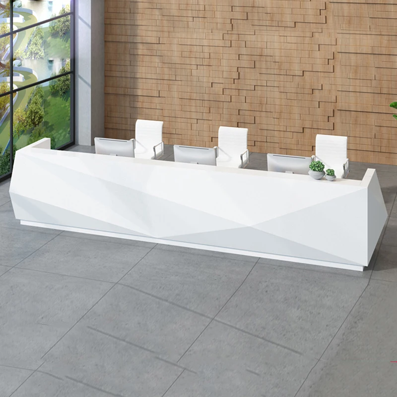 

Two People Drawers Reception Desks Work Desk Counter Service Commericial Reception Desks Design White Scrivania Office Furniture