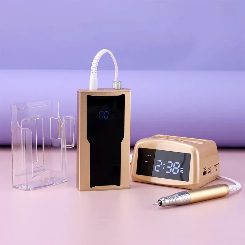 85W Oplaadbare Nagelboor Draagbare 45000 RPM Draadloze Borstelloze Elektrische Nagelboormachine Manicure met Klok Oplaadstation