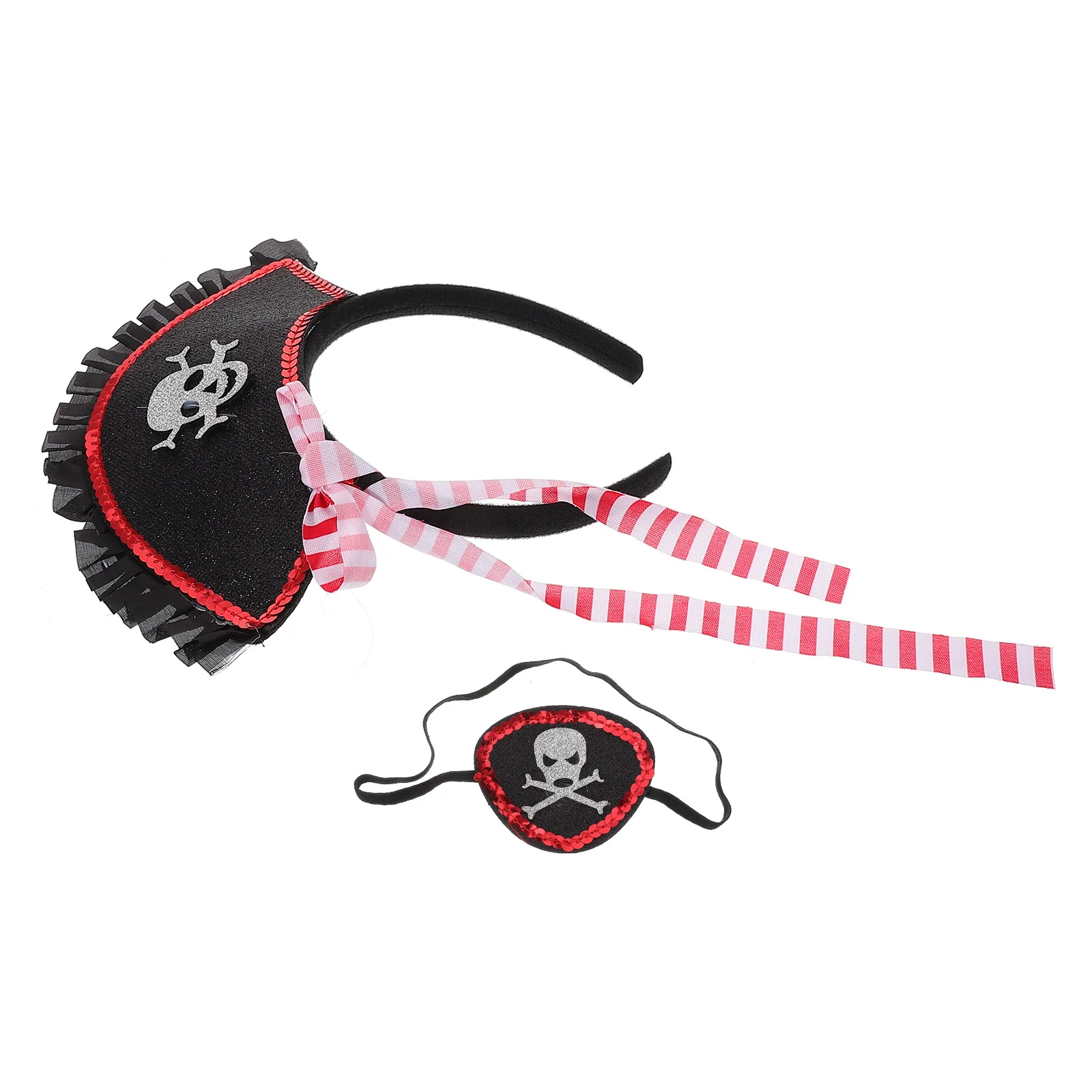 1 ensemble de masque pour les yeux de coiffure de Pirate, ensemble de costumes de Pirate d'halloween, accessoires de Cosplay créatifs et confortables, accessoires de spectacle de fête