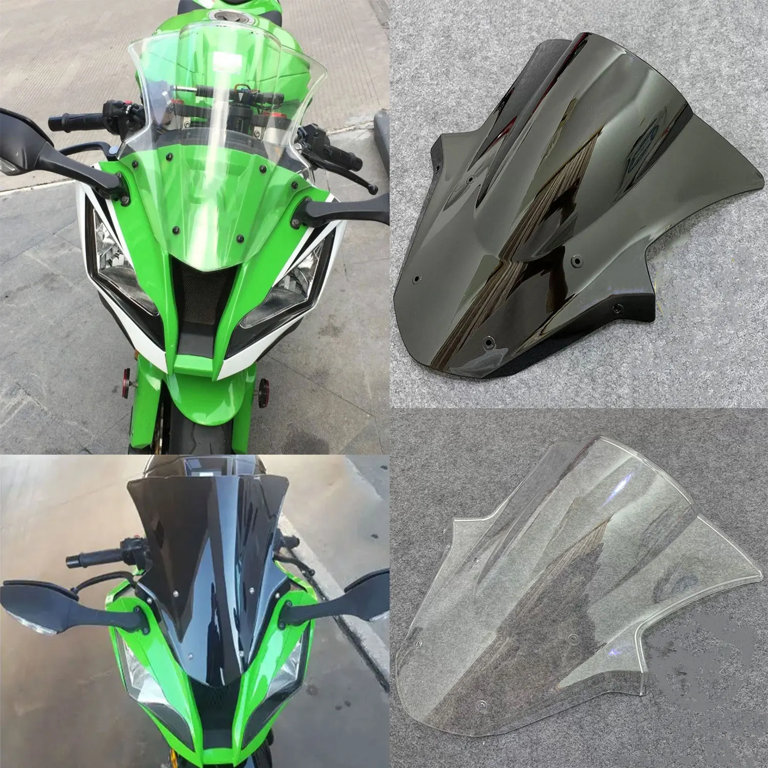 For Kawasaki Ninja ZX10R ZX-10R 2011 2012 2013 2014 2015 ZX 10R Windshield Double Bubble Windscreen Screen Front Wind Deflectors