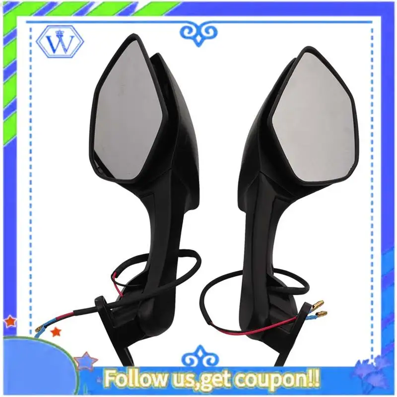 

M46K-Motorcycle Rearview Mirrors With LED Turn Signals Lights For Kawasaki Ninja 400 650 ZX-10R ZX10R
