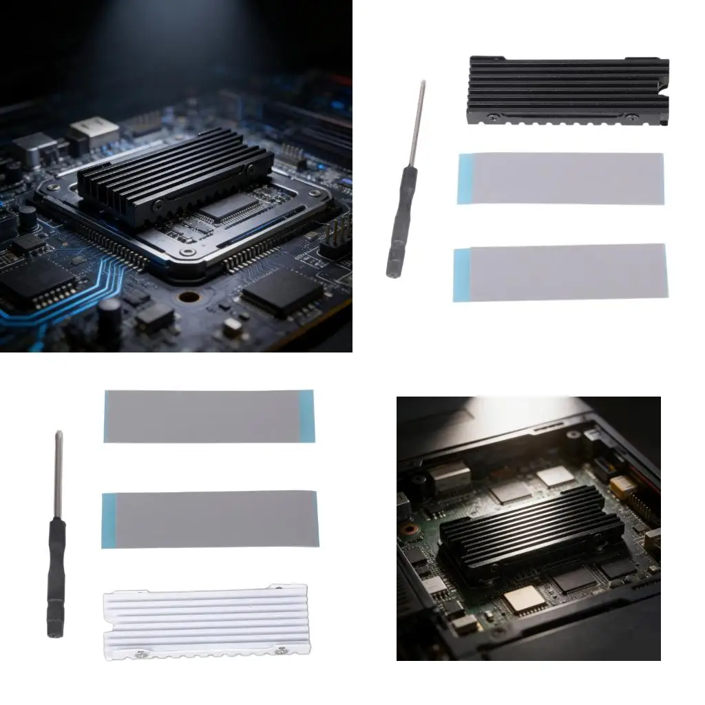 4XFC M.2 2280 Drive Heat Sink Innovative Enhances Airflows Aluminum Heat Sink Pad