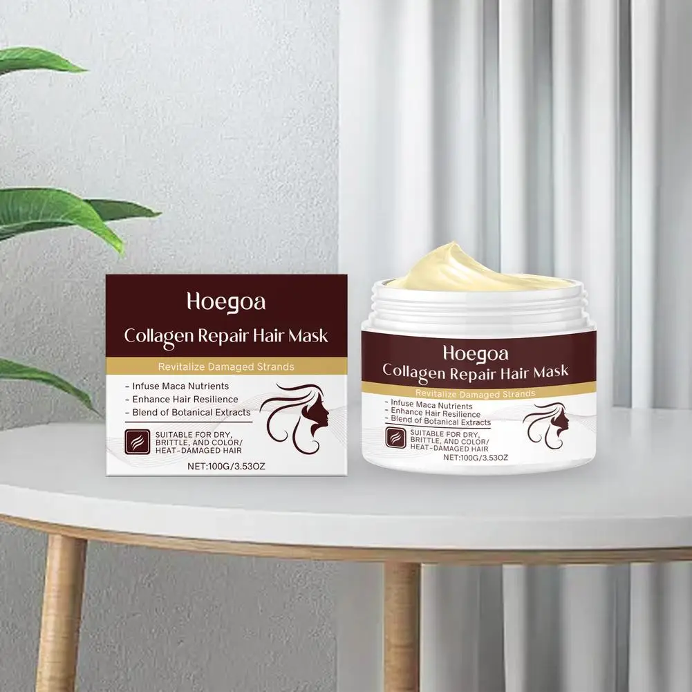 قناع الكولاجين للشعر بالكيراتين - كريم سحري لفرد الشعر وإصلاحها، ترطيب عميق للشعر الجاف والمجعد والتالف G2E5 #2