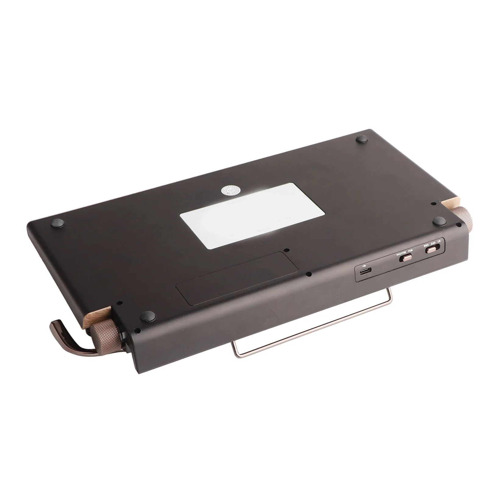 Keyboard Mesin Tik 83 Tombol Keyboard Mekanis Bluetooth Nirkabel Antik dengan Keyboard Mekanis Biru Bulat Logam