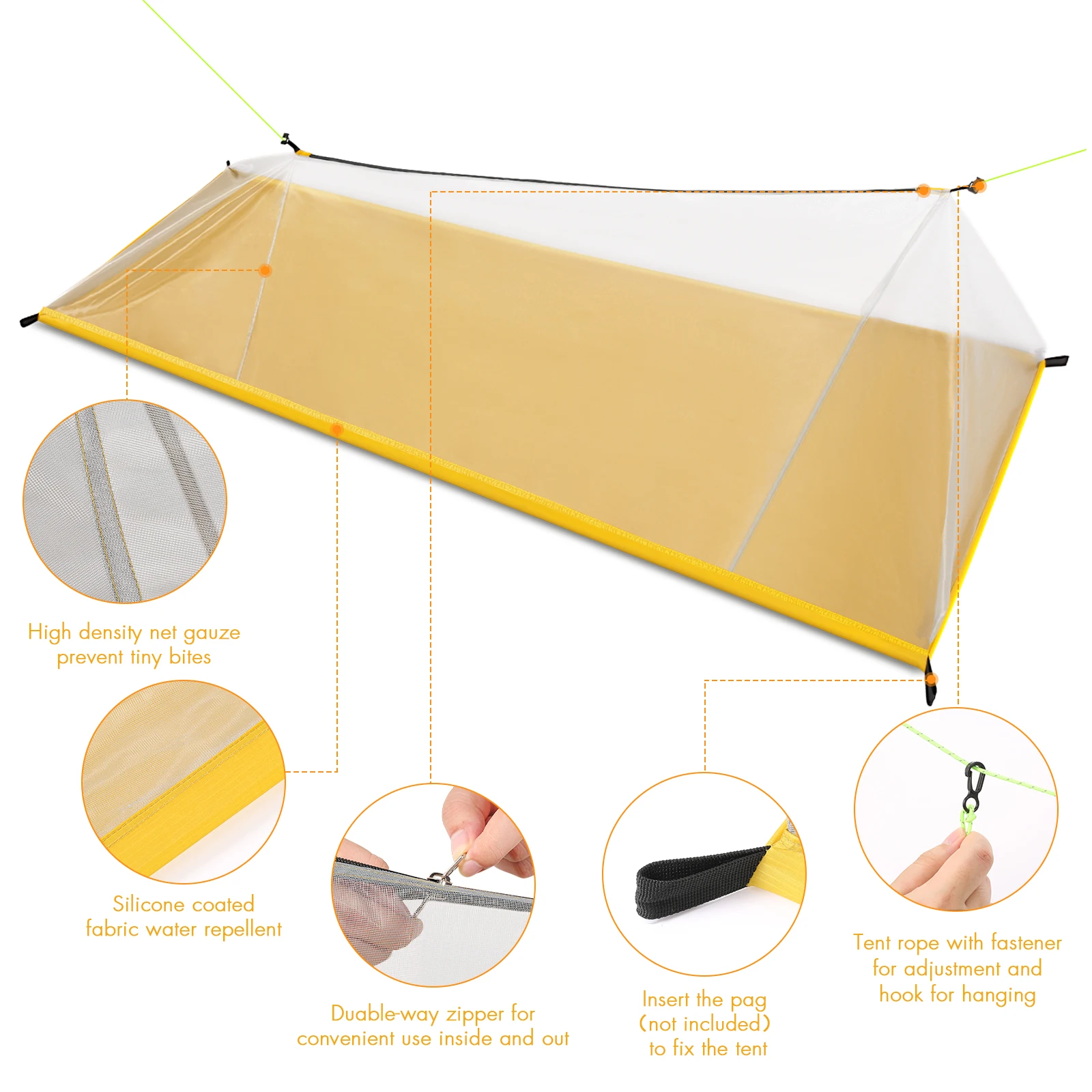 Outdoor Camping Tent Ultralight Mesh Tent Mosquito Insect Bug Repellent Net