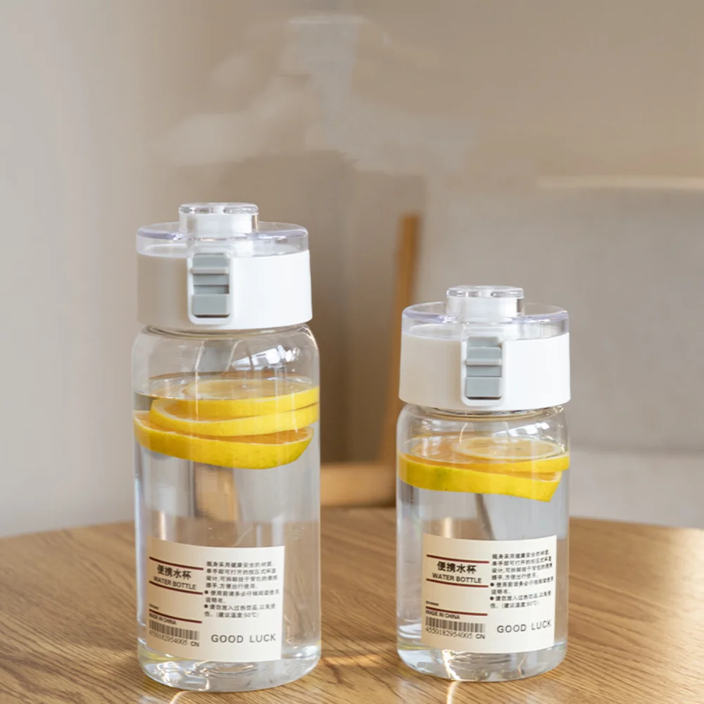 550/700ml Water Bottle With Time Scale Portable Transparent Kawaii Water Bottle Sports Water Cup Plastic Handy Cup