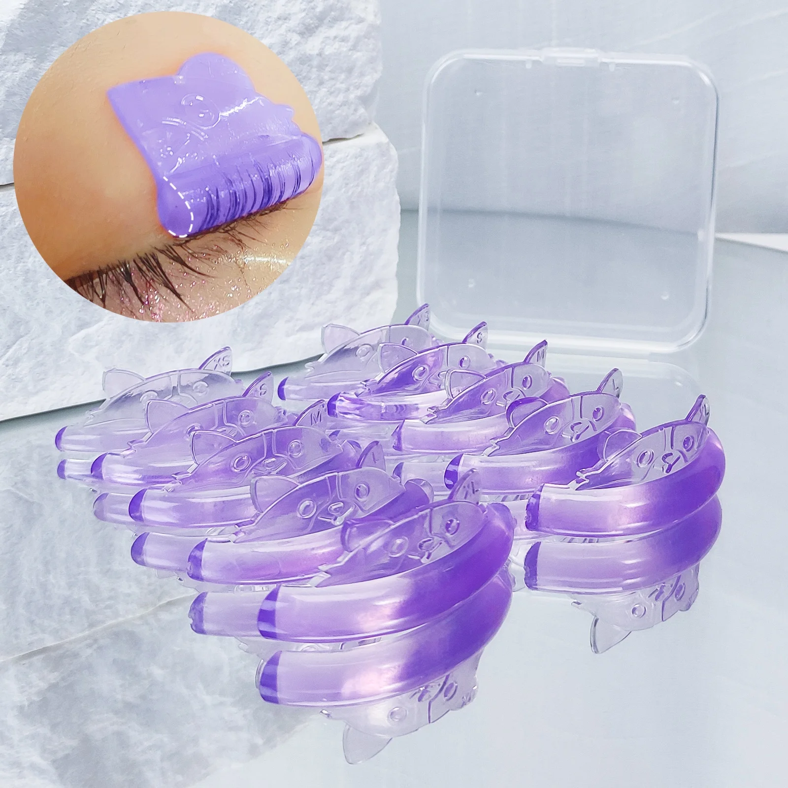 PERMANIA 5 Paar C Curl Silikon Wimpern Dauerwelle Pads Klebrige Wimpern Stange Schild Heben 3D Wimpern Curler Zubehör Make-Up-Tool