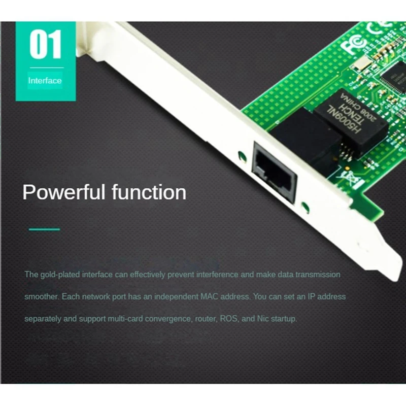 Vervanging I210-T1 PCI-Ex1 Gigabit Single Port Server Netwerkkaart I210AT Chip Bedrade Desktop Netwerkkaart