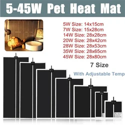 5-45W Terrarium Reptiles Heat Mat Climbing Pet Heating Warm Pads Adjustable Temperature Controller Mats EU/US