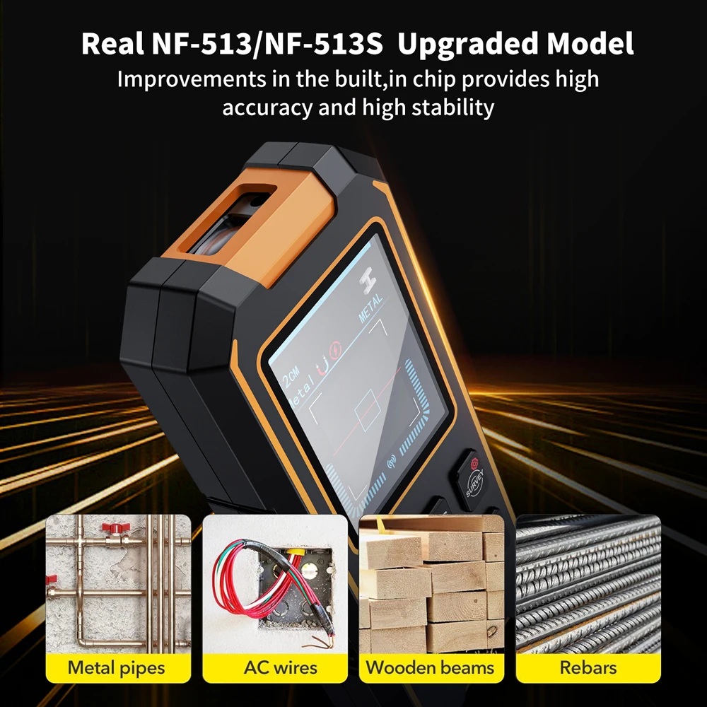 NOYAFA NF-513 Wall Scanner Metal Detector Stud Finder Wood Studs LCD Display Wall Detector Metal AC Live Wires Wood Detector
