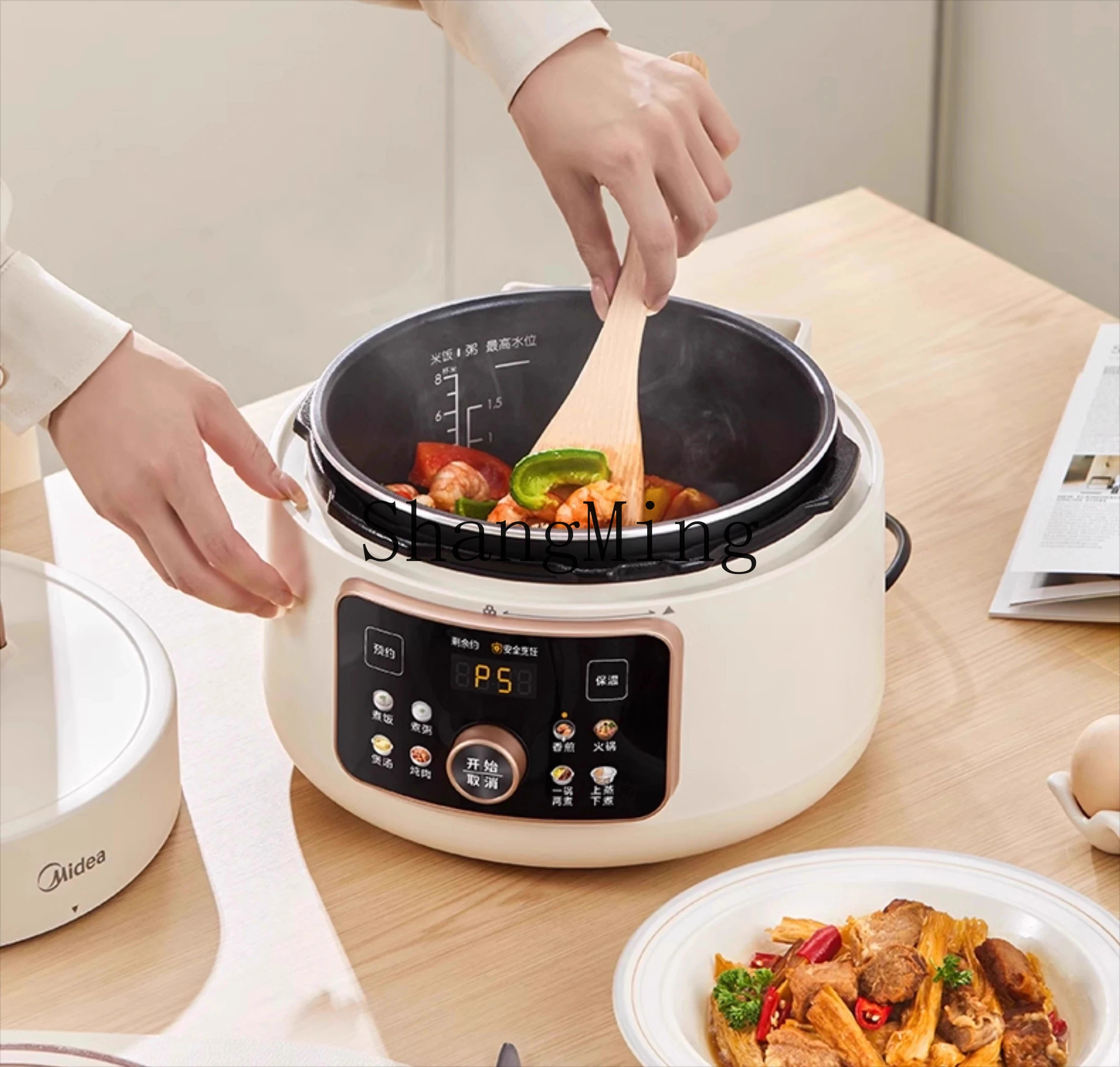 ZYY المنزلية 4L لتر مزدوج الصفراوي الحجز الذكي قدر الضغط الكهربائي الطبخ عصيدة إناء للحساء وعاء طباخ الأرز