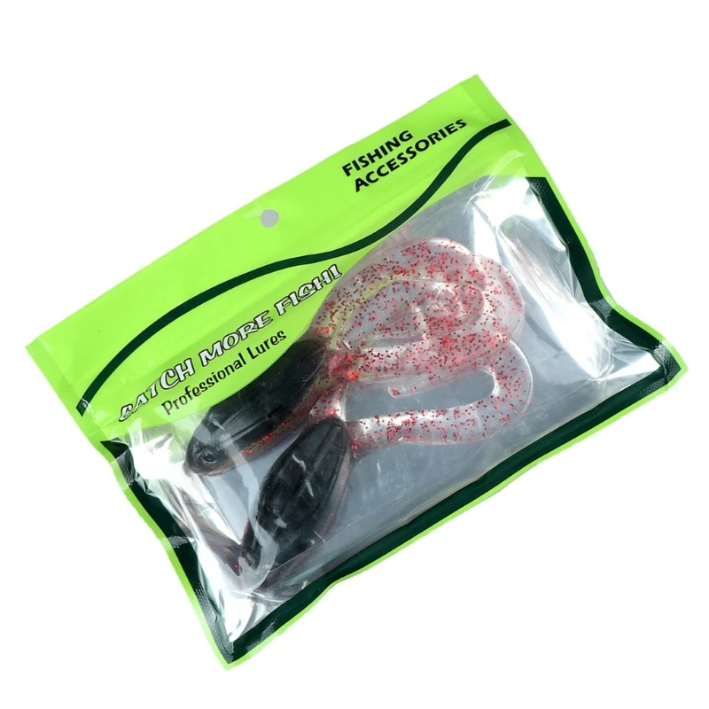 2PCS سيليكون الصيد السحر الاصطناعي سويمبيت التوأم الذيل العائمة الضفادع السحر #5