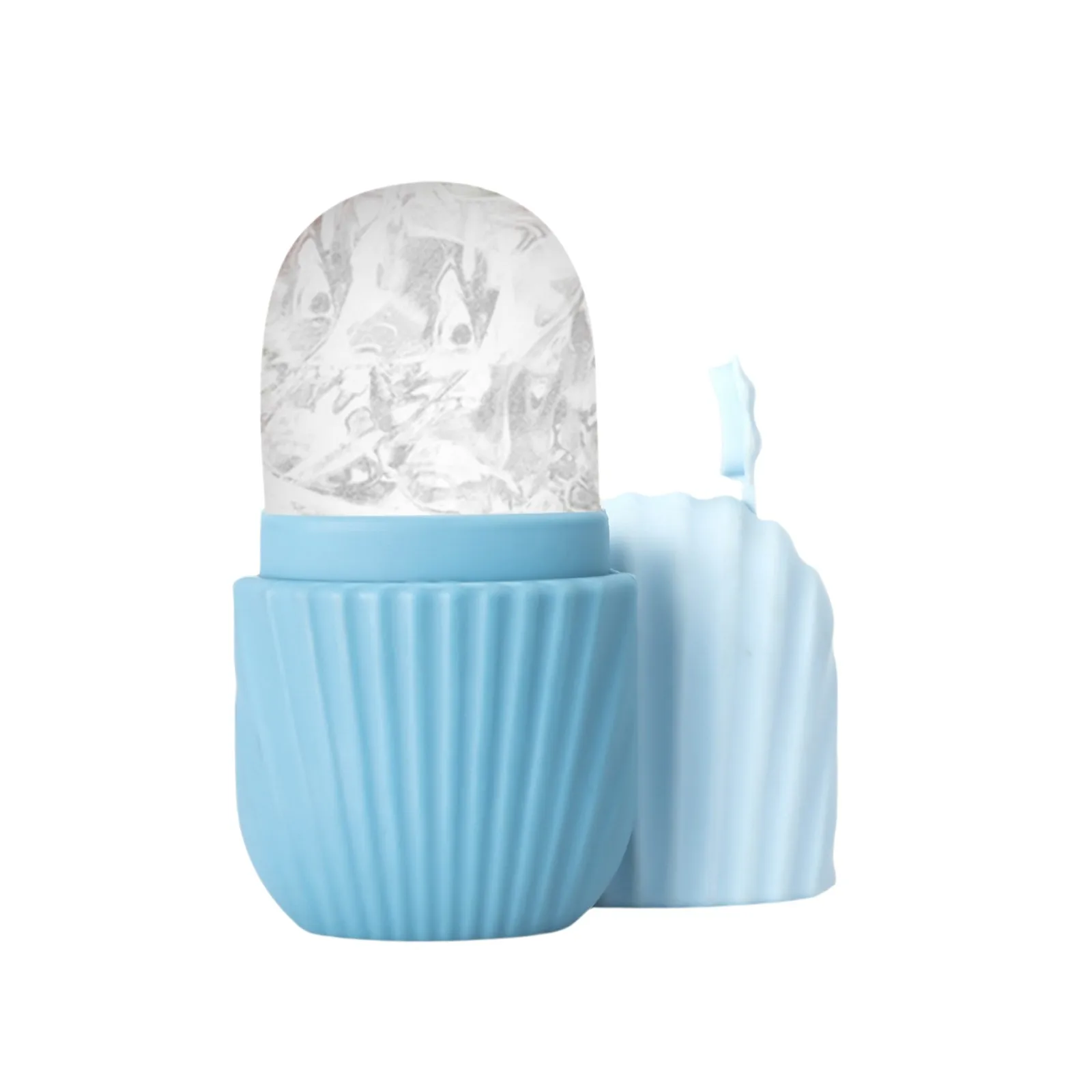 Vassoio per il ghiaccio facciale riutilizzabile Massaggio Vassoio per il ghiaccio in silicone Portatile per la cura del restringimento del viso Stampo per il ghiaccio Massaggiatore per il viso Strumenti per la cura della pelle di bellezza