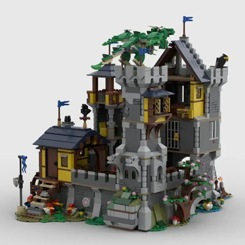 Militär Festung Modell Moc Gebäude Ziegel Blau Ritter Burg Technologie Modulare Blöcke Geschenke Spielzeug DIY Sets Montage Weihnachten