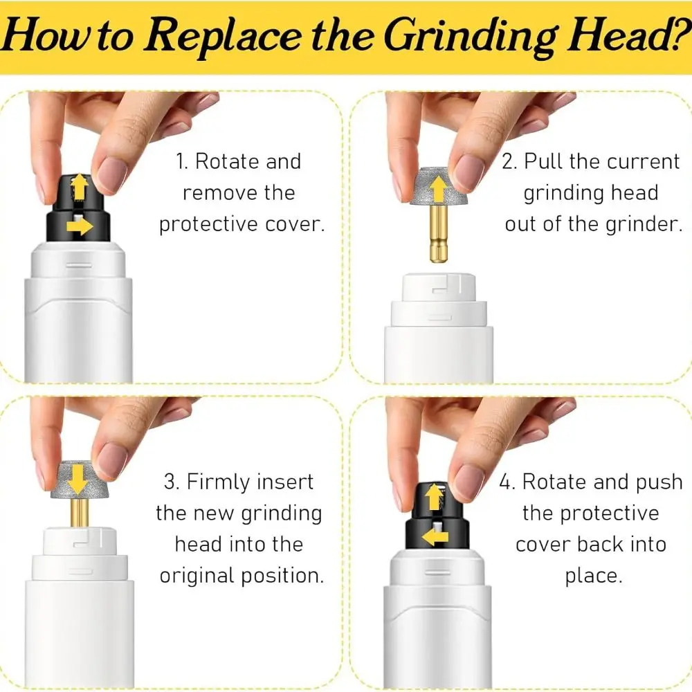 2PCS Low Noise Dog Nail Grinder Head Quiet Long-Lasting Pet Claw Smoothing Bits Safe Grinding Wheels​ Electric Pet Trimmer