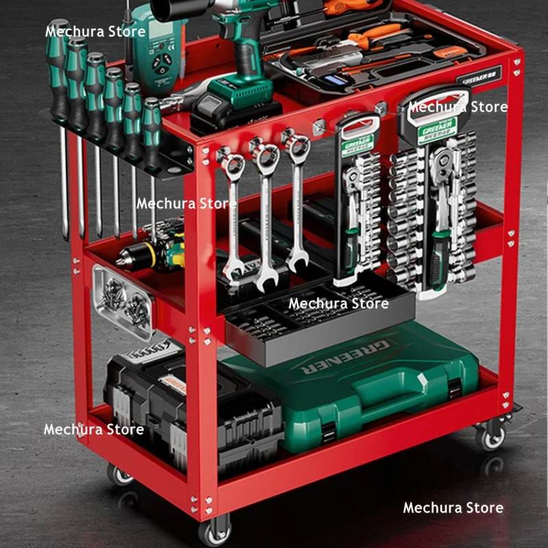 Multi-Function Mobile Tool Trolley – Heavy Duty Rolling Storage Cabinet Shelves Workshop Drawers Garage Mechanic Organizer Rack
