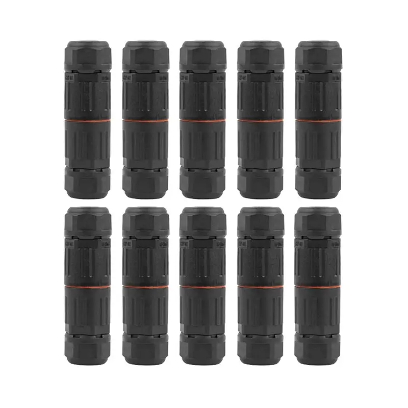 A01F-50PCS IP68 Electrical Waterproof Connector Wire Cable 3 Pin Outdoor Hard Wire Quick Push-In Conductor Terminal Connector