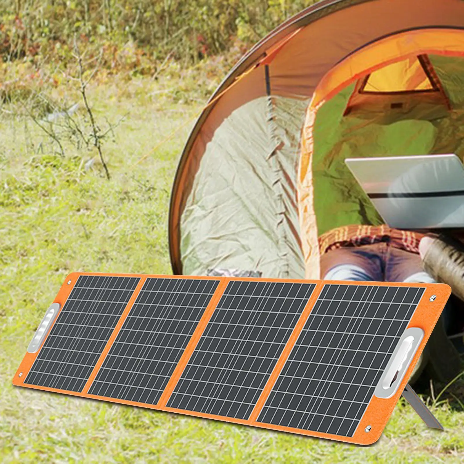 

100W Solar Panel Monocrystalline Silicon with Handle IP67 Waterproof High Efficiency Solar Charger for Backpacking Outdoor RV