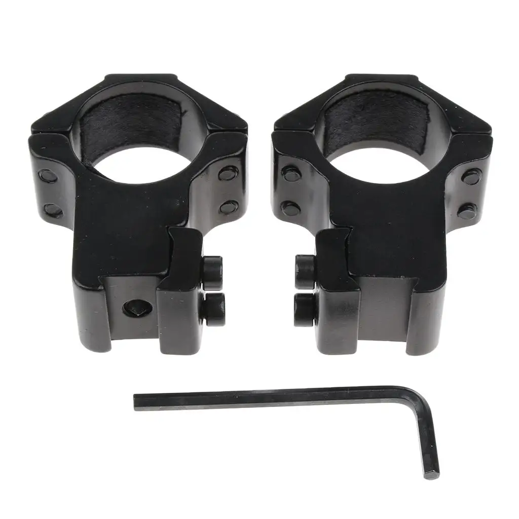 Secure Flashlight Scope Mount Holder High Profile 25.4mm Bracket Ring Clamp for Scope Fits 11mm Dovetail Rail