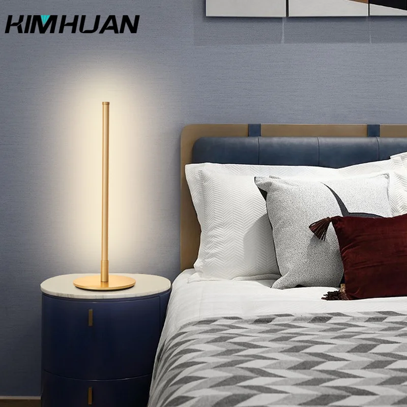 Skandi navis cher Stil minimalisti scher Stil warmes Licht Lese tisch lampe Schlafzimmer Nachttisch lampe einfache LED-Linie Tisch lampe Umgebungs licht