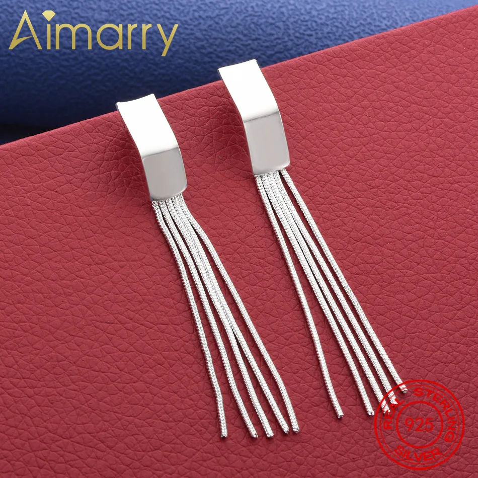 

Hot 925 Sterling Silver Earrings Temperament Women Creativity Tassel Ear Studs Christmas Gifts Street All-Match Jewelry