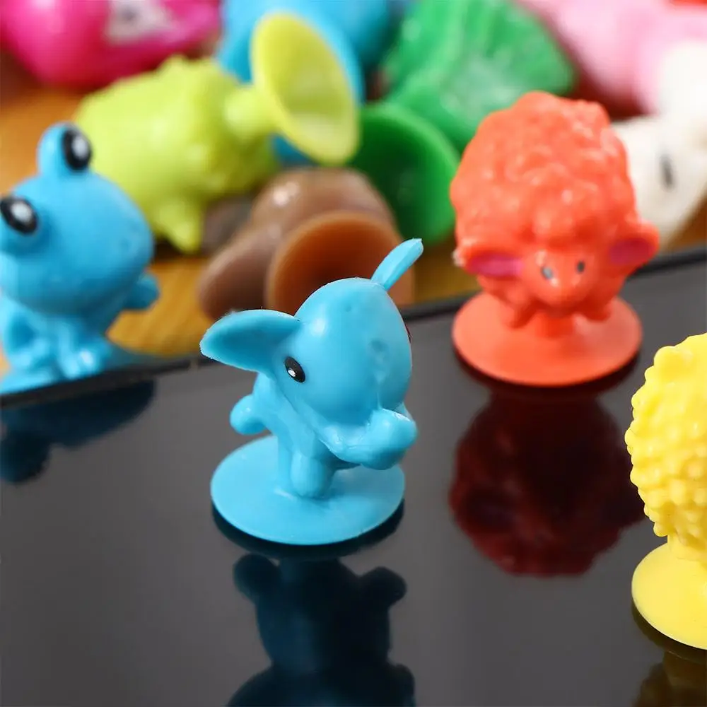 Gifts Cupule Suckers Mini Doll Animal Action Figures Silicone Capsule Model Suction Cup Toys Sucker Dolls Suction Cup Puppets