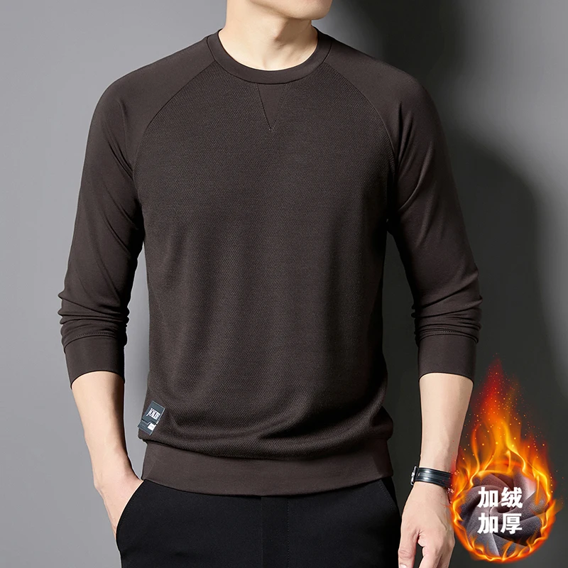 

Осень-зима 2025: новая высококачественная мужская толстовка с длинными рукавами и круглым вырезом, толстым шерстяным свитером и теплым базовым свитером