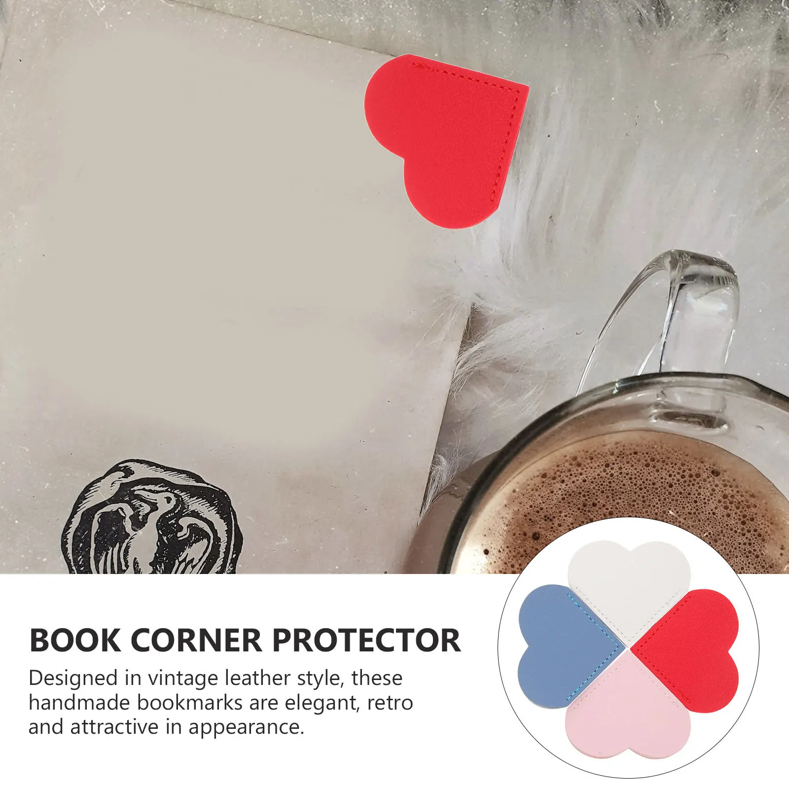 

8pcs Heart Shaped Bookmarks Page Corner Protectors Retro Vintage Style Reading Accessories Cute Book Lovers Gifts