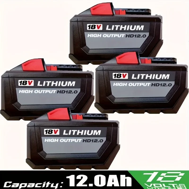 

1PACK/2PACK 18V 12.0Ah Battery Replacement for Milwaukee 18V Compatible with Mil-waukee Cordless Tools