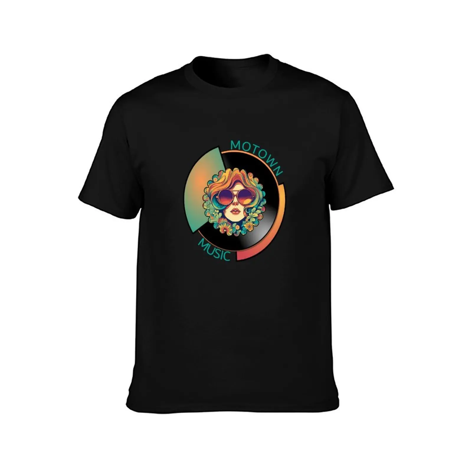 Motown Music T-Shirt, Summer Casual Cotton Tee, Oversized Streetwear Tops, Vintage Graphic Print, Loose Fit Short Sleeve