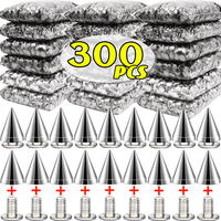 Zinc Alloy Punk Stud Kit Round Cone Spikes Silver DIY Clothes Shoes Bags Leather Handcraft Garment Nail Rivet Sewing Accessories