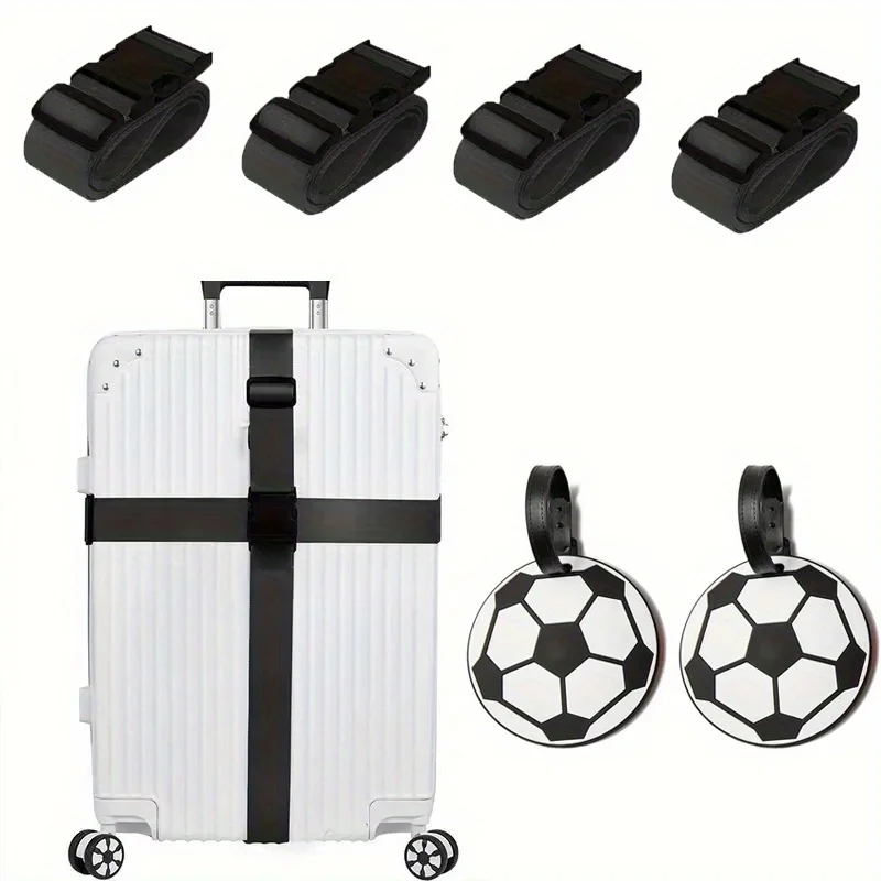 6팩 수하물 스트랩 수하물 태그 세트 여행용품 수하물 태그가 있는 여행 가방용 수하물 스트랩