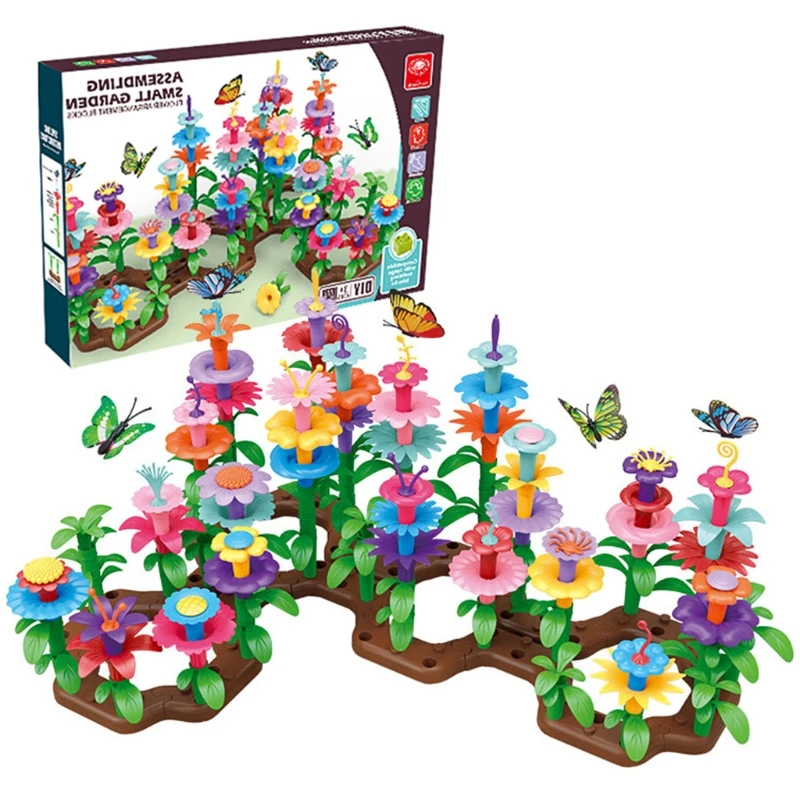 Flower Build A Garden Toy Building Blocks Set Floral Arrangement for Kids Gift Dropship