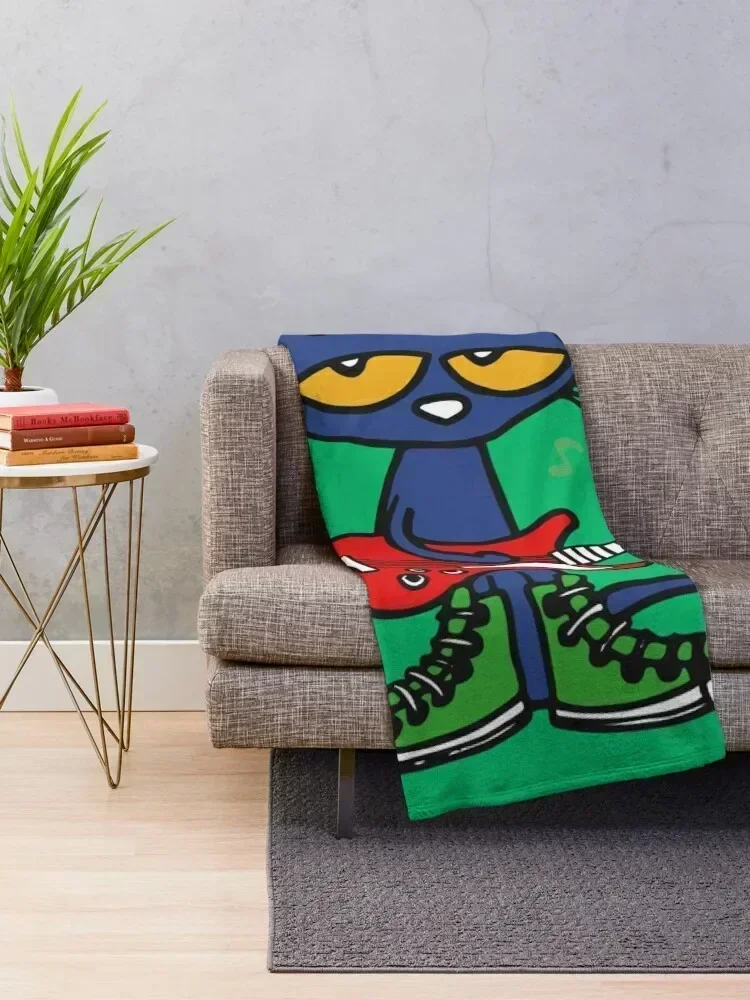 Pete the cat singing Throw Blanket Year Round Soft Comfortable Blanket for Home