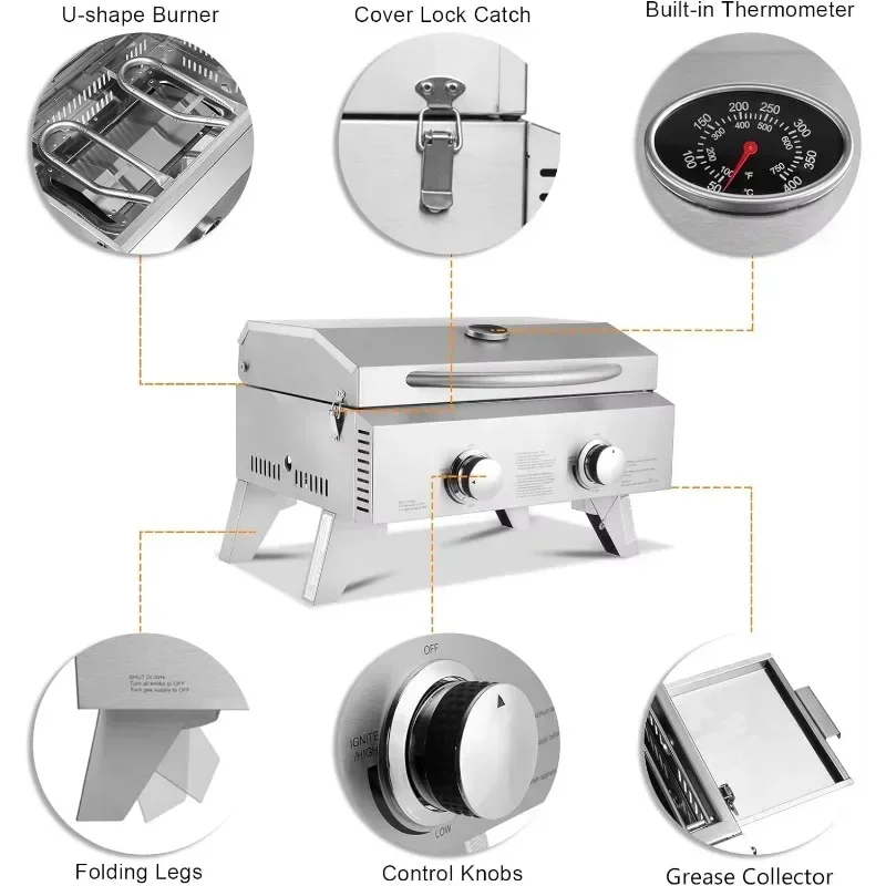 Stainless Steel Portable Outdoor BBQ Grill for Camping Use