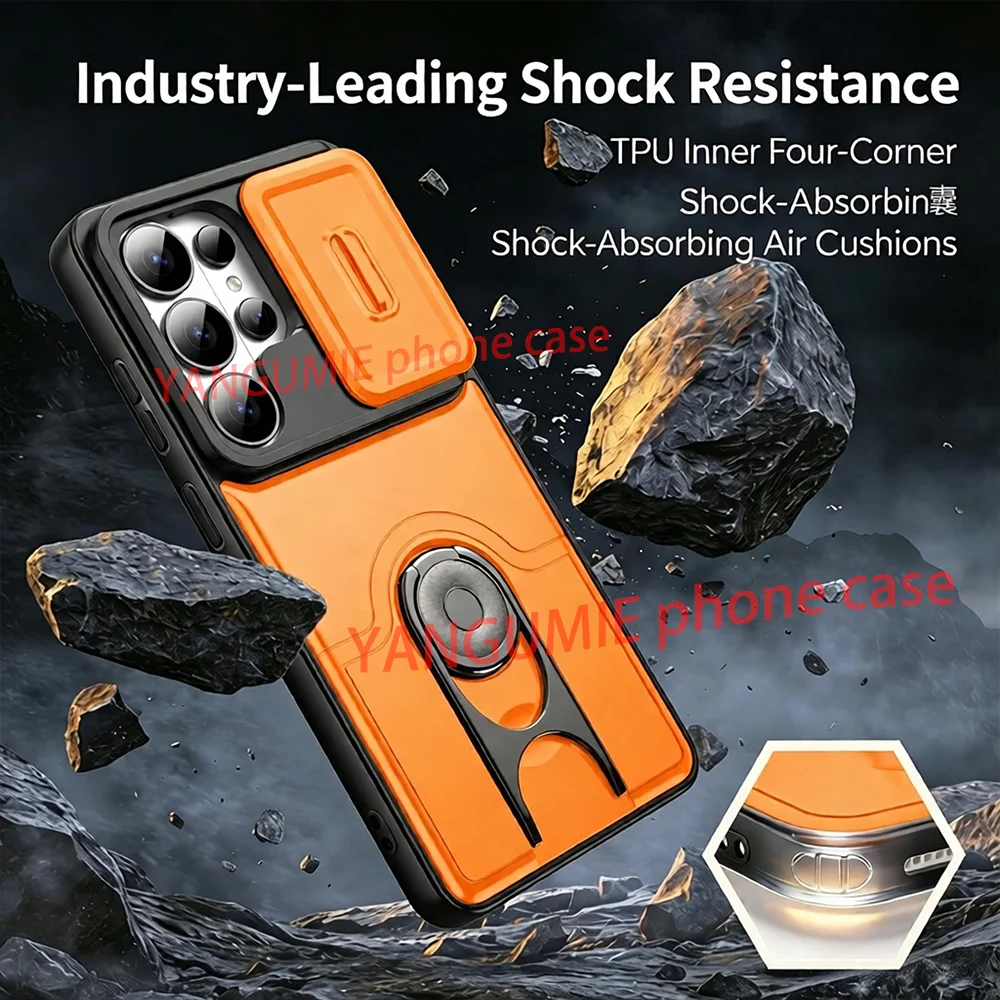 For Full range of Apple 11-17pro max lens push window mobile phone case iPhone rotating bracket all-inclusive protective cover