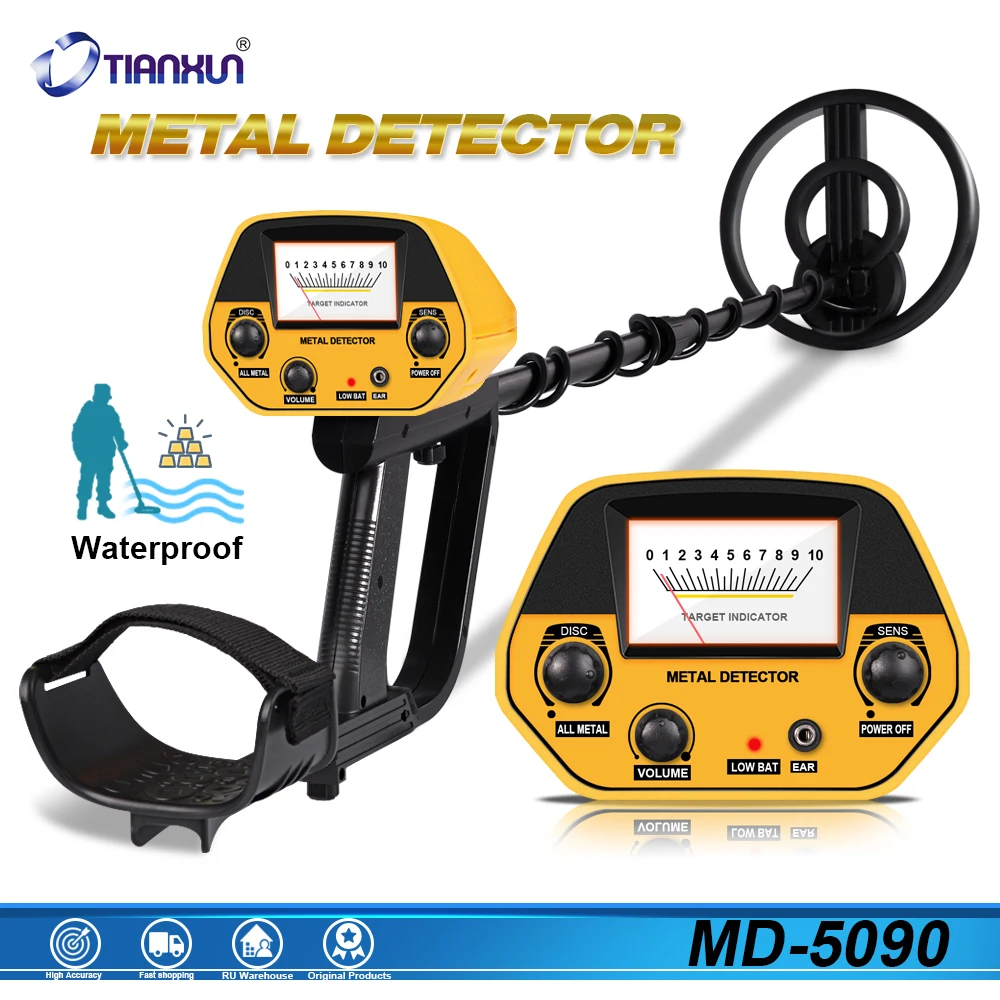 Metal Detector for Adults & Kids, Lightweight Metal Detector Waterproof Adjustable 30