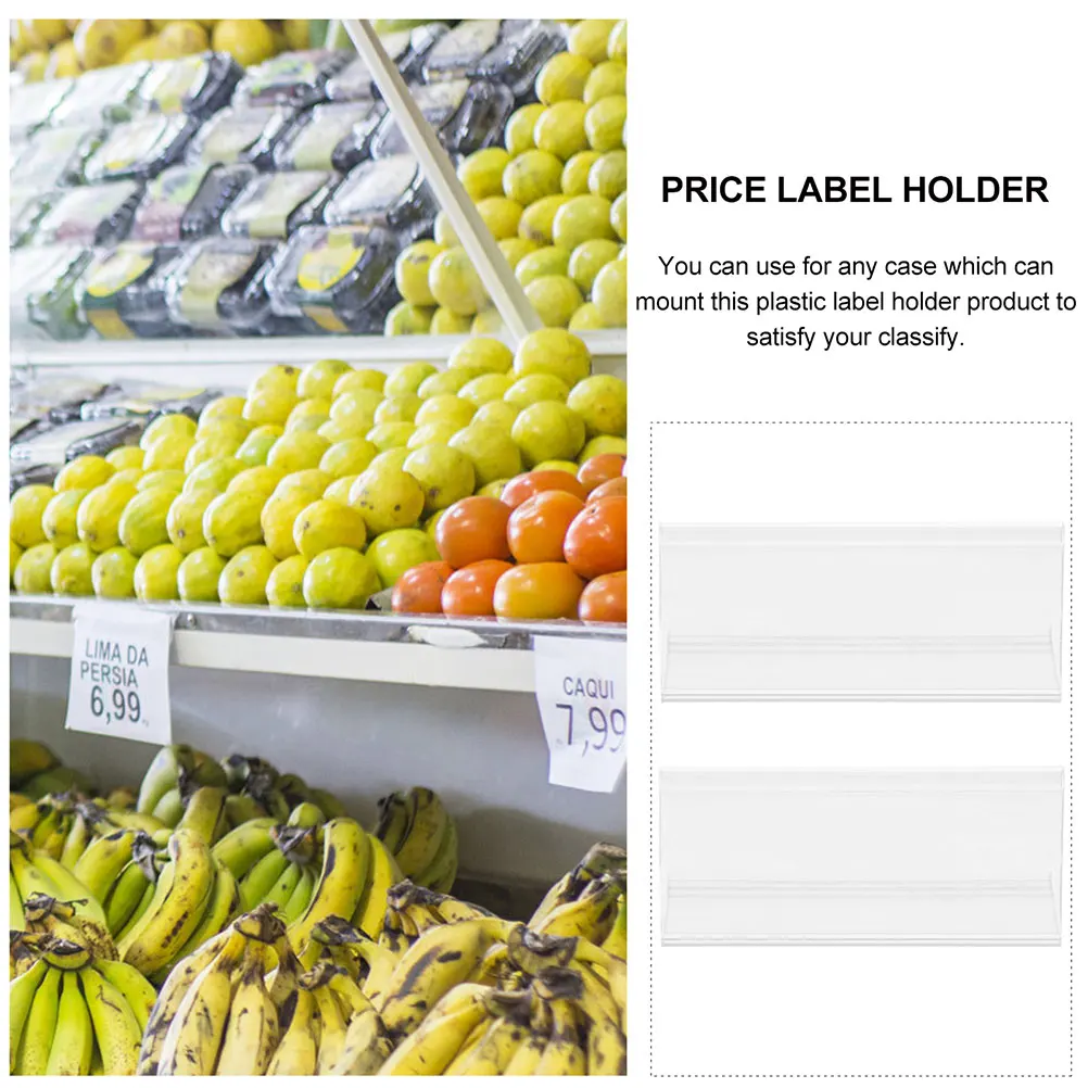 

24 Pcs Price Tag Sticker Shelf Label Holder Pricing Organizer Plastic Card Sign Stand Holders Glass