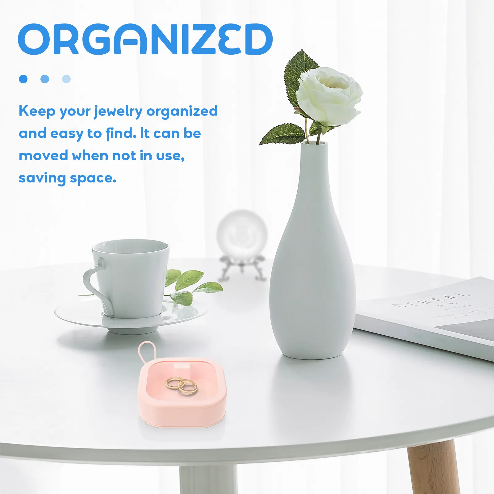 

Portable Jewelry Box Multi-Function Earring Case Strong Wear-Resistant Storage Supply Visible Jewelry Organization Accessory