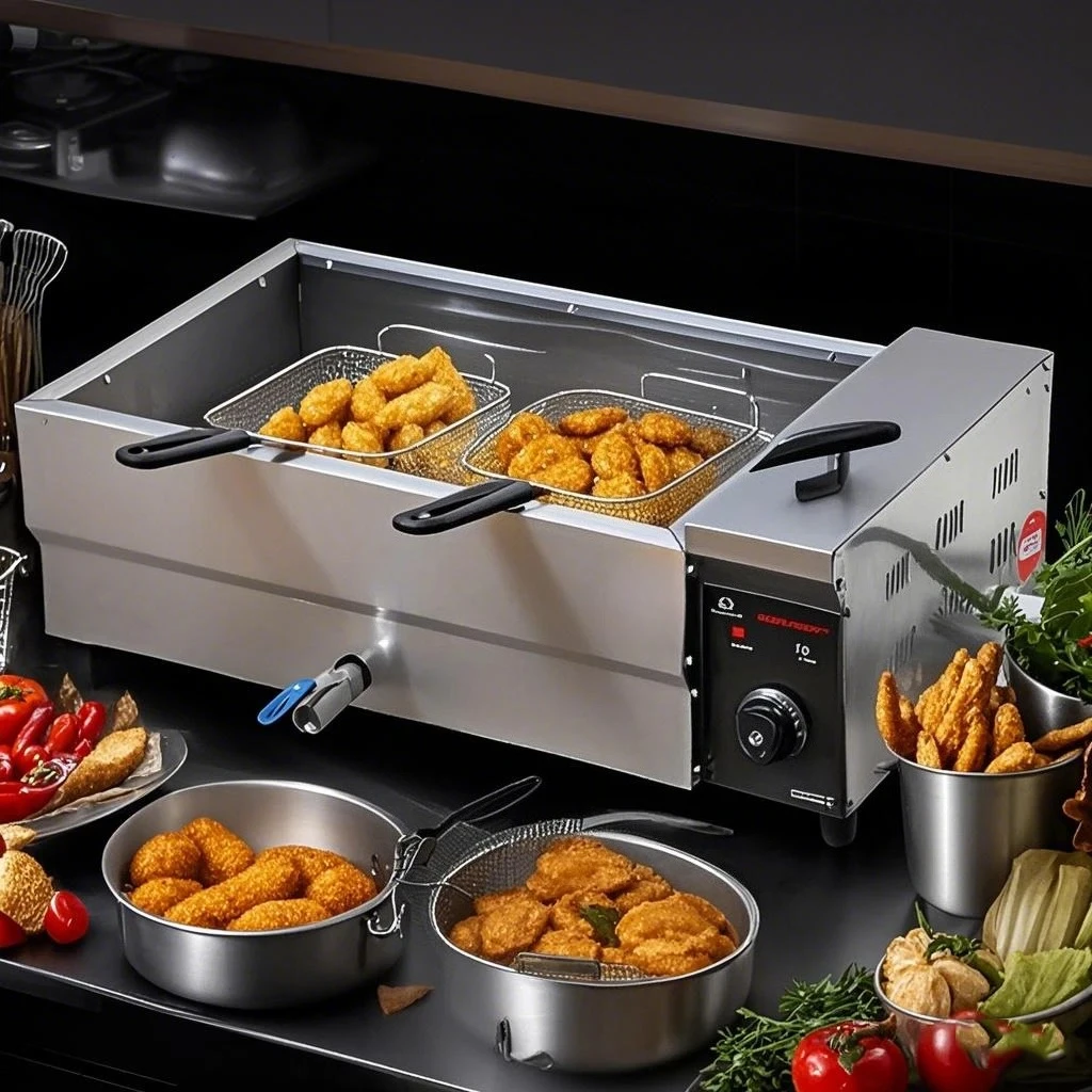 Heavy-Duty Professional Commercial Fryer for Donuts, Chicken & French Frying
