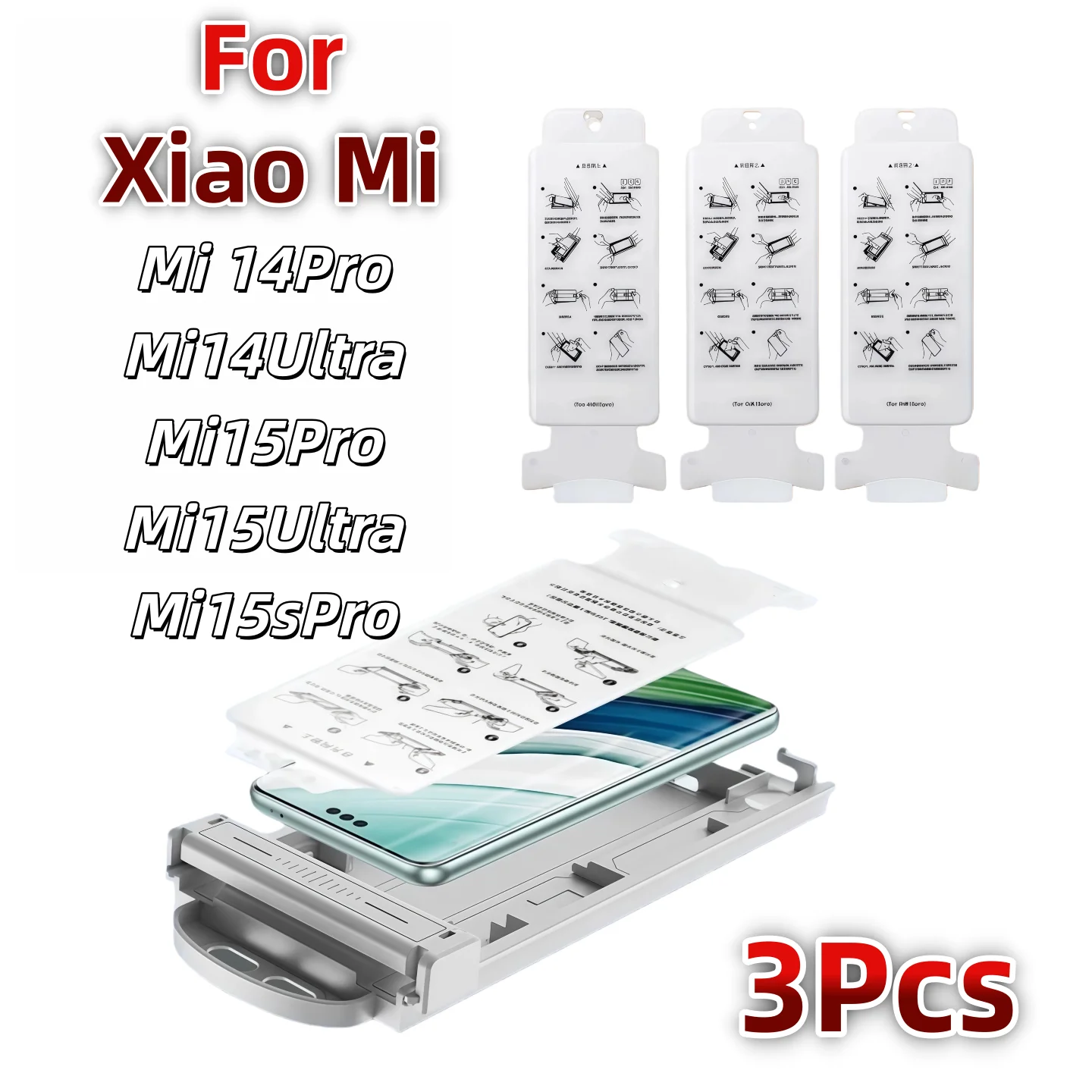 

3-Pack HD Screen Protectors for XiaoMi 14 Pro, 14 Ultra, 15 Pro, 15 Ultra, 15s Pro (Non-Tempered Glass)