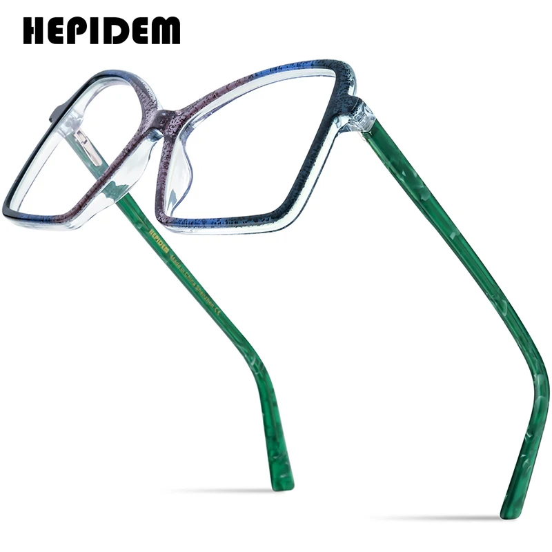 

HEPIDEM Multicolor Acetate Glasses Women 2023 New Super Size Cat Eye Eyeglasses Spectacles Eyewear H9337