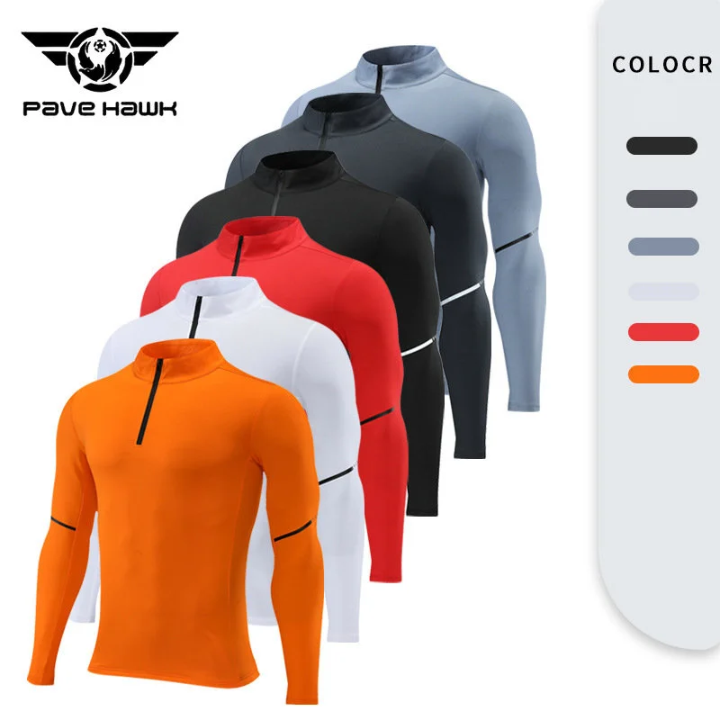 Men Long Sleeved Sports Quick Drying Top Half Zipper Outdoor Cycling Running Fitness Training Shirt Stand Up Collar Breathable